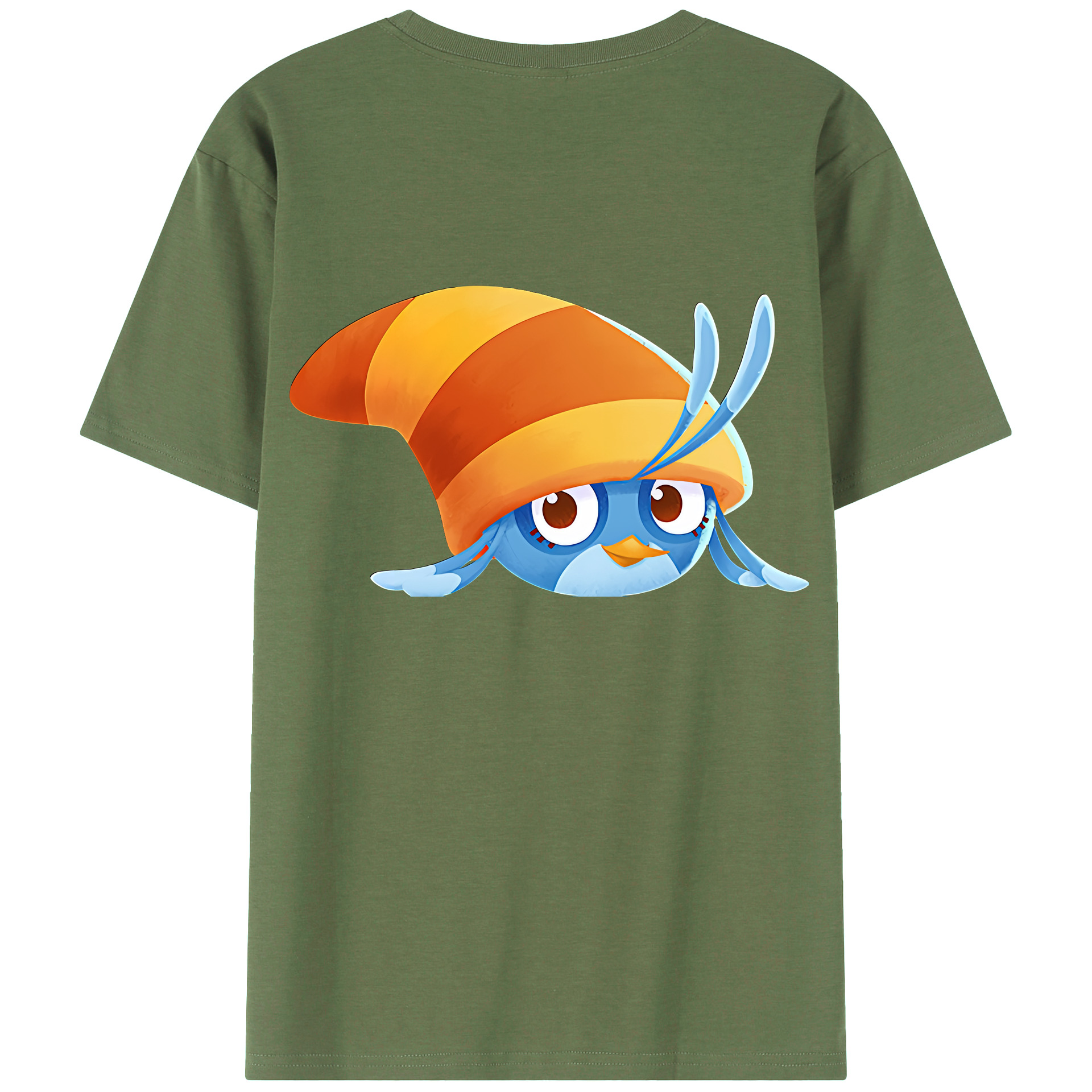 （画像用） Angry Birds アングリーバード 綿100％ メンズ半袖Tシャツ（バックプリント） 通気性